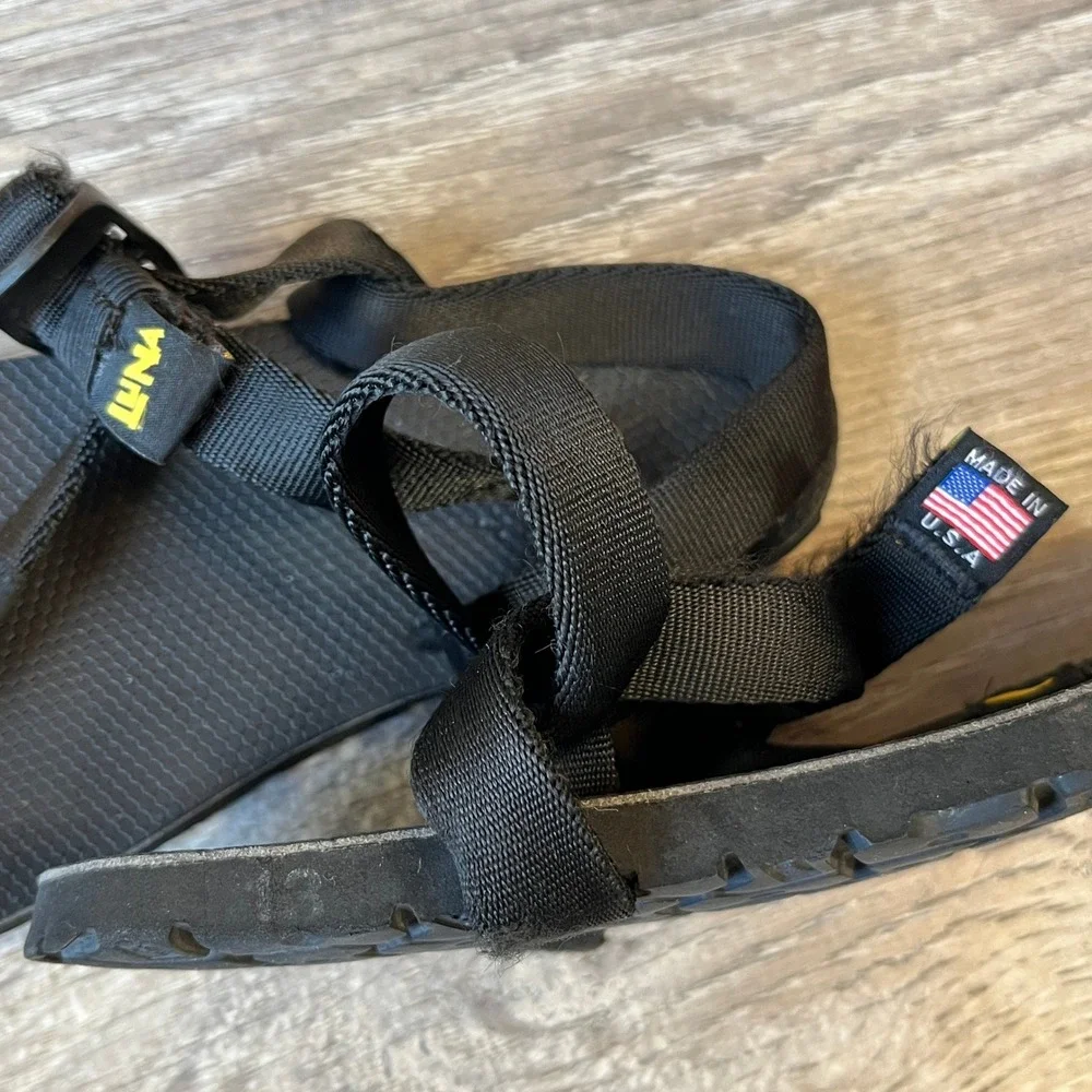 Luna Sandals Mono Kids Black Minimalist Sport Sandals Vibram Sole Made in USA 13